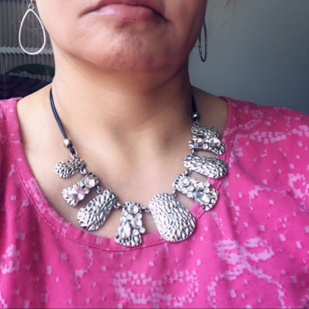 NWOT Silver Tone with Crystal accents